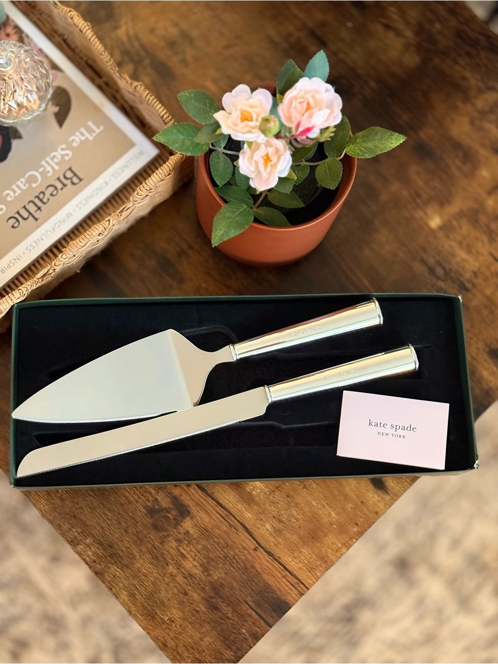 Kate Spade x Lenox Darling Point Mr. & Mrs. Cake Knife Server Set w/ Box
